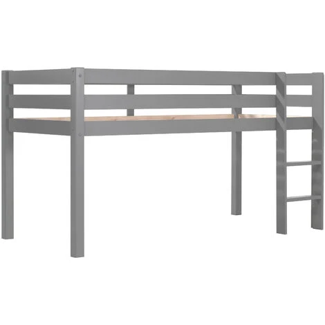 Chambre Enfant 3 Pièces Lit Bureau Et Bibliothèque Pin Massif Gris Pino 90x200 Cm 4 Chambre Enfant 3 Pièces Lit Bureau Et Bibliothèque Pin Massif Gris Pino 90x200 Cm – Image 2