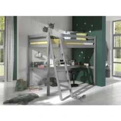 Lit Mezzanine 140x200 Cm Avec Bureau Pin Massif Gris Pino 9 Lit Mezzanine 140x200 Cm Avec Bureau Pin Massif Gris Pino -ATMOSPHERA || Songmics Soldes Boutique 40722117 4