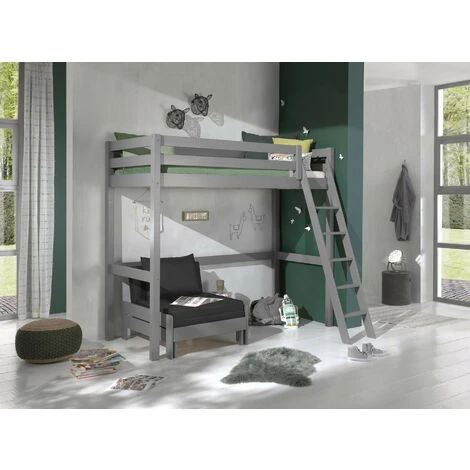 Chambre Enfant 2 Pièces Lit Et Fauteuil Transformable Pin Massif Gris Pino 90x200 Cm 3 Chambre Enfant 2 Pièces Lit Et Fauteuil Transformable Pin Massif Gris Pino 90x200 Cm