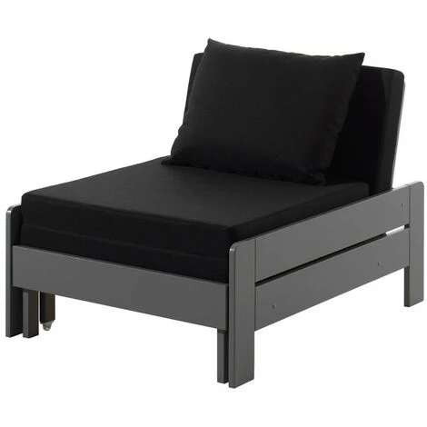 Chambre Enfant 2 Pièces Lit Et Fauteuil Transformable Pin Massif Gris Pino 90x200 Cm 6 Chambre Enfant 2 Pièces Lit Et Fauteuil Transformable Pin Massif Gris Pino 90x200 Cm – Image 4