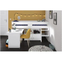PARISOT ZOLA Lit Combiné Enfant - Décor Blanc - 90x200 Cm - Sommier Inclus -ATMOSPHERA || Songmics Soldes Boutique 41828893 3