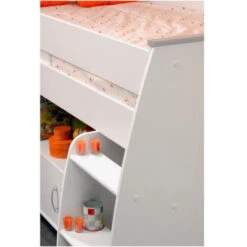 PARISOT ZOLA Lit Combiné Enfant - Décor Blanc - 90x200 Cm - Sommier Inclus -ATMOSPHERA || Songmics Soldes Boutique 41828893 4