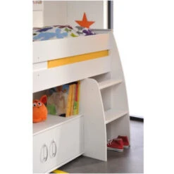 PARISOT ZOLA Lit Combiné Enfant - Décor Blanc - 90x200 Cm - Sommier Inclus -ATMOSPHERA || Songmics Soldes Boutique 41828893 5