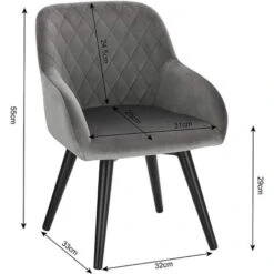 WOLTU 2 X Chaise Enfant En Velours .Gris. Avec Accoudoir.Fauteuil Enfant Pieds En Métal . 31 X 29 X 55 Cm -ATMOSPHERA || Songmics Soldes Boutique 42213418 3