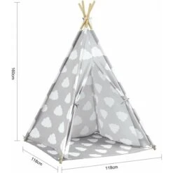 SoBuy OSS03-A01 Tipi Enfant Tente Pour Enfant Avec Tapis De Sol Indian Teepee Tente De Jeu Pour Enfants Avec Tapis -ATMOSPHERA || Songmics Soldes Boutique 42707477 3