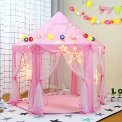 Tente Pliable Portative De Jeu Pour Enfants Princesse Pop Up Chateau Filles Jouet Tente (Rose) Pour Maison Plage, Etc -ATMOSPHERA || Songmics Soldes Boutique 42712761 5