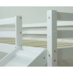 Lit Mezzanine 90x200cm Avec échelle Toboggan En Bois Blanc Et Toile Noir Pirate Incluse -ATMOSPHERA || Songmics Soldes Boutique 4503417 5