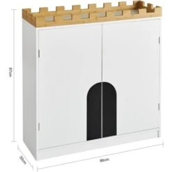 SoBuy KMB44-W Commode Pour Enfants Étagère Pour Chambre D'enfant Avec Tableau Noir Bibliothèque Étagère à Jouets Armoire De Rangement Pour Enfants En Design De Château -ATMOSPHERA || Songmics Soldes Boutique 45759724 3