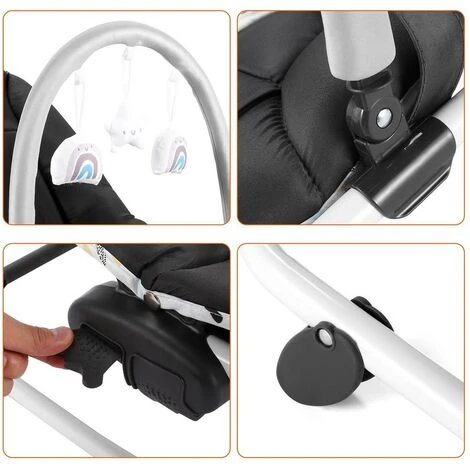 Transat Bébé LUCKZON Transat Balancelle Avec Barre De Jeu, Dossier Inclinable, Jusqu'à 9 Kg 6 Transat Bébé LUCKZON Transat Balancelle Avec Barre De Jeu, Dossier Inclinable, Jusqu'à 9 Kg – Image 4