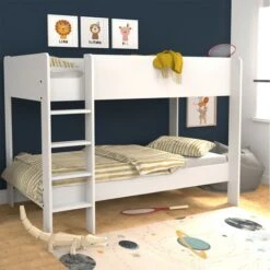 Lit Superposé HOPE 90x190 + 2 Sommiers / Blanc/ 198x107x145