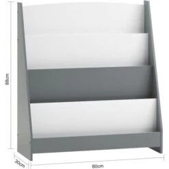 SoBuy KMB32-HG Étagère à Livres Pour Enfants Avec 4 Compartiments De Rangement Pour Les Livres Gris -ATMOSPHERA || Songmics Soldes Boutique 47316649 3
