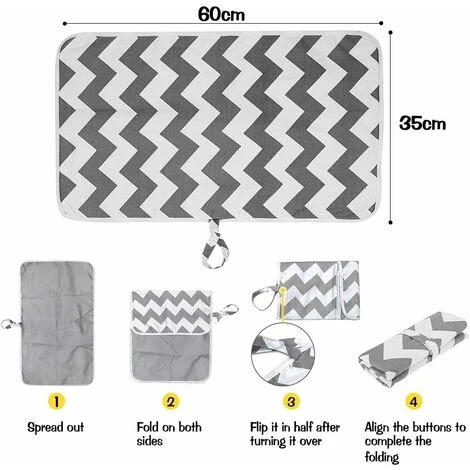 Matelas à Langer, Impermeable Portable Tapis A Langer Bebe Pour Maison Extérieur Voyage, Pliable Tapis A Langer De Voyage Pour Les Bébé, Les Personnes âgées, Les Menstruations Féminines 60X35 Cm Fonta 4 Matelas à Langer, Impermeable Portable Tapis A Langer Bebe Pour Maison Extérieur Voyage, Pliable Tapis A Langer De Voyage Pour Les Bébé, Les Personnes âgées, Les Menstruations Féminines 60X35 Cm Fonta – Image 2