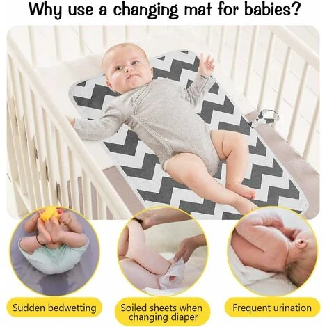 Matelas à Langer, Impermeable Portable Tapis A Langer Bebe Pour Maison Extérieur Voyage, Pliable Tapis A Langer De Voyage Pour Les Bébé, Les Personnes âgées, Les Menstruations Féminines 60X35 Cm Fonta 6 Matelas à Langer, Impermeable Portable Tapis A Langer Bebe Pour Maison Extérieur Voyage, Pliable Tapis A Langer De Voyage Pour Les Bébé, Les Personnes âgées, Les Menstruations Féminines 60X35 Cm Fonta – Image 4