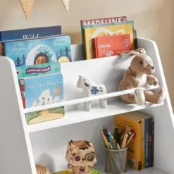 SoBuy KMB34-W Bibliothèque Étagère à Livres Étagère De Rangement Jouets Pour Enfants Porte-revues Avec Compartiments De Rangement Et 3 Paniers -ATMOSPHERA || Songmics Soldes Boutique 48416024 4