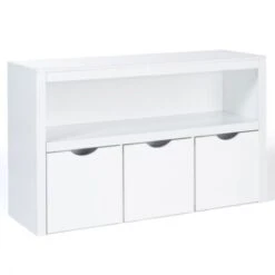 Meuble De Rangement Enfant MANA En Bois Blanc 3 Tiroirs Cubes Sur Roulettes -ATMOSPHERA || Songmics Soldes Boutique 48508838 3