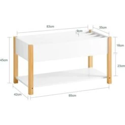 SoBuy KMB35-W Bibliothèque Enfants Étagère à Livres Étagère De Rangement Pour Livres Et Jouets Meuble De Rangement Organisateur De Jouets Et Livres Multifonctionnel à 2 étagères -ATMOSPHERA || Songmics Soldes Boutique 48894935 3
