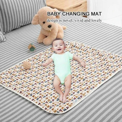 60x80cm Bébé Tapis D'urine Grand Respirant Imperméable À L'eau Infantile Doublure Couverture De Tapis Matelas à Langer Couches À Langer Change Lit En Coton Couverture De Bande Dessinée(Chien) 5 60x80cm Bébé Tapis D'urine Grand Respirant Imperméable À L'eau Infantile Doublure Couverture De Tapis Matelas à Langer Couches À Langer Change Lit En Coton Couverture De Bande Dessinée(Chien) – Image 3