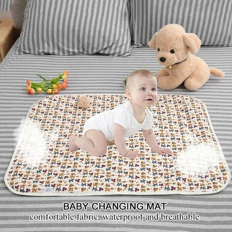 60x80cm Bébé Tapis D'urine Grand Respirant Imperméable À L'eau Infantile Doublure Couverture De Tapis Matelas à Langer Couches À Langer Change Lit En Coton Couverture De Bande Dessinée(Chien) 6 60x80cm Bébé Tapis D'urine Grand Respirant Imperméable À L'eau Infantile Doublure Couverture De Tapis Matelas à Langer Couches À Langer Change Lit En Coton Couverture De Bande Dessinée(Chien) – Image 4