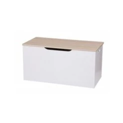 Coffre à Jouets En Bois Blanc - 80x40x40cm