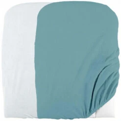 Domiva Lot 2 Housses De Matelas A Langer - 50 X 75 Cm - Eponge Polycoton - Blanc/Nile