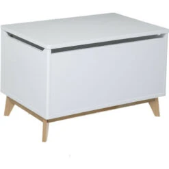 Coffre De Rangement En Bois Blanc Atmosphera