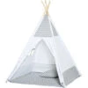 HOMCOM Tente Teepee Indien Enfant Style Graphique - Dim. 1,2L X 1,2I X 1,55H M - Porte Refermable, Fenêtre, Tapis, Coussin, Sac Transport Inclus - Structure Bois, Toile Polyester Coton Gris Blanc 2 HOMCOM Tente Teepee Indien Enfant Style Graphique - Dim. 1,2L X 1,2I X 1,55H M - Porte Refermable, Fenêtre, Tapis, Coussin, Sac Transport Inclus - Structure Bois, Toile Polyester Coton Gris Blanc -ATMOSPHERA || Songmics Soldes Boutique 50908878 1