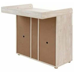 Nova Changer Mobile 2 Tiroirs 3 étagères Ouvertes 2 Compartiments Avec Portes En Bois De Hêtre -ATMOSPHERA || Songmics Soldes Boutique 52056496 5