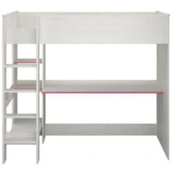 PARISOT JIM Lit Mezzanine Enfant Contemporain Décor Pin Memphis Et Chant Réversible Bleu Ou Rose - L 90 X L 200 Cm -ATMOSPHERA || Songmics Soldes Boutique 52170894 4