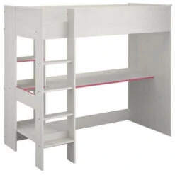 PARISOT JIM Lit Mezzanine Enfant Contemporain Décor Pin Memphis Et Chant Réversible Bleu Ou Rose - L 90 X L 200 Cm -ATMOSPHERA || Songmics Soldes Boutique 52170894 5