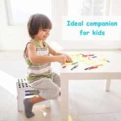 Tabouret Pliant Et Portable Pour Enfants Et Adultes, Petit Marchepied Pliable Plastique, Antidérapant Pour La Cuisine, Salle De Bains, Jardin, Chambre, 22cm, Blanc -ATMOSPHERA || Songmics Soldes Boutique 53307043 4