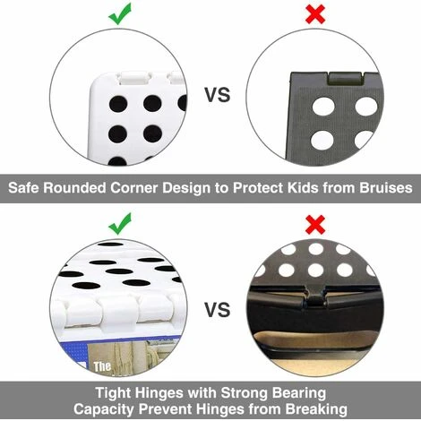 Tabouret Pliant Blanc Et Portable Pour Enfants Et Adultes, Petit Marchepied Pliable Plastique, Antidérapant Pour La Cuisine, Salle De Bains, Jardin, Chambre, 22cm, 5 Tabouret Pliant Blanc Et Portable Pour Enfants Et Adultes, Petit Marchepied Pliable Plastique, Antidérapant Pour La Cuisine, Salle De Bains, Jardin, Chambre, 22cm, – Image 3