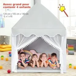 COSTWAY Tente De Jeux Pour Enfants, Cabane De Style Princesse En Coton, Cadeau Pour Garçons Et Filles -ATMOSPHERA || Songmics Soldes Boutique 53988663 4