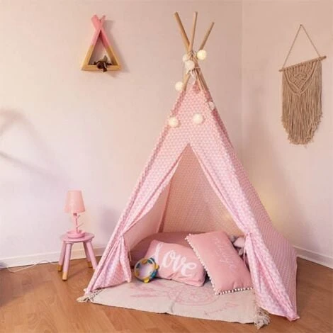 Tipi Déco Enfant 160cm Rose Atmosphera For Kids 4 Tipi Déco Enfant 160cm Rose Atmosphera For Kids – Image 2