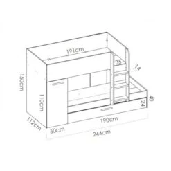 Lits Superposés Crystal Pour Deux Enfants Blanc Mat Rose Et Chêne Gris Avec Armoire Blanc, Rose Et Gris -ATMOSPHERA || Songmics Soldes Boutique 54452103 5