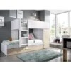 Lits Superposés Crystal Pour Deux Enfants Blanc Mat Et Naturel Avec Armoire Blanc Et Naturel -ATMOSPHERA || Songmics Soldes Boutique 54452154 1