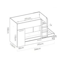 Lits Superposés Crystal Pour Deux Enfants Blanc Mat Et Naturel Avec Armoire Blanc Et Naturel -ATMOSPHERA || Songmics Soldes Boutique 54452154 5