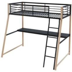 Lit Mezzanine MALICIA - 90 X 190 Cm - Bureau Intégré - Noir Et Chêne 11 Lit Mezzanine MALICIA - 90 X 190 Cm - Bureau Intégré - Noir Et Chêne -ATMOSPHERA || Songmics Soldes Boutique 55885122 5