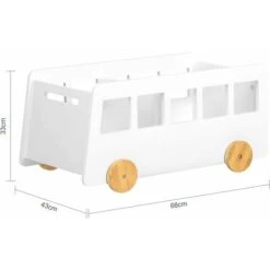 SoBuy KMB41-W Chariot Bibliothèque Pour Enfants, Coffre à Roulettes, Organisateur Pour Jouets Et Livres à 2 Compartiments Avec Roues Pour Chambre D'enfant, Blanc -ATMOSPHERA || Songmics Soldes Boutique 56625171 3