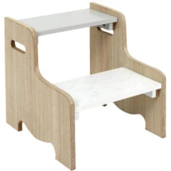 Paris Prix - Marchepied Pour Enfant Garçon 33cm Gris & Blanc