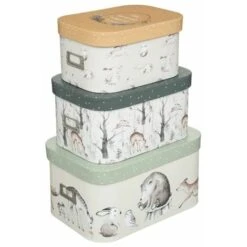 ATMOSPHERA Lot De 3 Boîtes De Rangement Forêt 36cm Multicolore