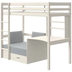 Lit Mezzanine GOLIATH II Avec Bureau, Sofa Convertible Et Rangements - 90 X 200 Cm - Pin Massif - Blanchi 10 Lit Mezzanine GOLIATH II Avec Bureau, Sofa Convertible Et Rangements - 90 X 200 Cm - Pin Massif - Blanchi -ATMOSPHERA || Songmics Soldes Boutique 57216777 4