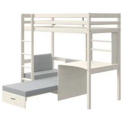 Lit Mezzanine GOLIATH II Avec Bureau, Sofa Convertible Et Rangements - 90 X 200 Cm - Pin Massif - Blanchi 11 Lit Mezzanine GOLIATH II Avec Bureau, Sofa Convertible Et Rangements - 90 X 200 Cm - Pin Massif - Blanchi -ATMOSPHERA || Songmics Soldes Boutique 57216777 5