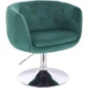 SVITA Panama Chaise De Salon Rétro Fauteuil De Cocktail Vert Foncé Aspect Velours Pied à Disque -ATMOSPHERA || Songmics Soldes Boutique 59138637 1