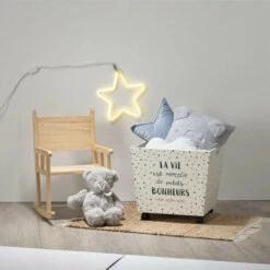 Coffre à  Jouets XXL à  Roulettes Forme évasé Atmosphera - Bleu & Gris -ATMOSPHERA || Songmics Soldes Boutique 59418862 4
