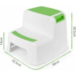 MINKUROW Marche Pied Enfant, Escabeau Enfant, Petit Tabouret Plastique, Marchepied 2 Marches Antidéparant En Bas Âge Pour Apprentissage De La Propreté / Salle De Bains / Cuisine Vert -ATMOSPHERA || Songmics Soldes Boutique 59478739 3