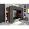 Lit Mezzanine Gamer 90 X 200 Cm - Avec Bureau Et Rangements - Avec LEDs - Anthracite Et Rouge - WARRIOR -ATMOSPHERA || Songmics Soldes Boutique 59603096 1