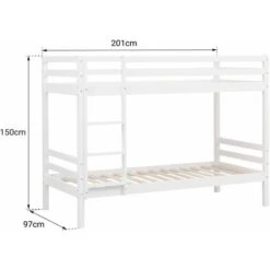 Lits Superposés Pour Enfants 190x90cm Blanc AMBRE -ATMOSPHERA || Songmics Soldes Boutique 59927379 5