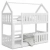 Lit Superposé Cabane Mini 90x190 Blanc - Blanc Livré Avec Sommiers -ATMOSPHERA || Songmics Soldes Boutique 60051971 1