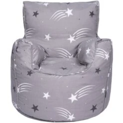 Ready Steady Bed Intérieur Tout-petits Sac à Haricots Chaise, Imprimé Sac à Haricots Avec Personnages Pour Enfants, Gosse Fauteuil Pouf Rempli De Perles EPS, H60xL50xW50cm, Étoiles Filantes