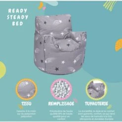 Ready Steady Bed Intérieur Tout-petits Sac à Haricots Chaise, Imprimé Sac à Haricots Avec Personnages Pour Enfants, Gosse Fauteuil Pouf Rempli De Perles EPS, H60xL50xW50cm, Étoiles Filantes -ATMOSPHERA || Songmics Soldes Boutique 60309760 3